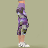 Leggings Capri Hydrangée Florale Purple Botanique Chic