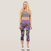 Leggings Capri Hydrangée Florale Purple Botanique Chic (Recto)