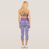 Leggings Capri Hydrangées florales/violettes Capris haut taille (Verso)