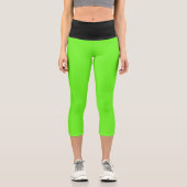 Leggings Capri Hyper Lime Black Capris de Yoga à Taille Haute (Recto)