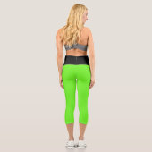 Leggings Capri Hyper Lime Black Capris de Yoga à Taille Haute (Verso)