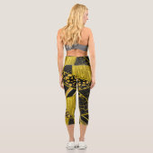 Leggings Capri Illusion de texture du triangle noir or (Verso)