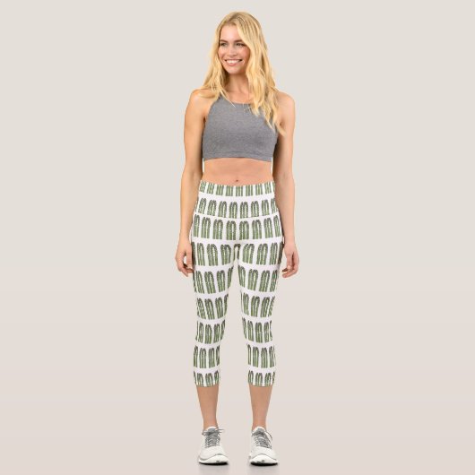 Leggings Capri Illustration d'Asparagus (Recto)