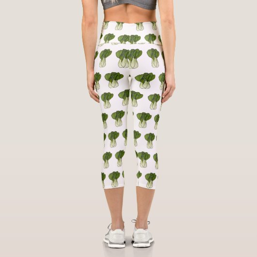 Leggings Capri Illustration de Bok choy (Verso)
