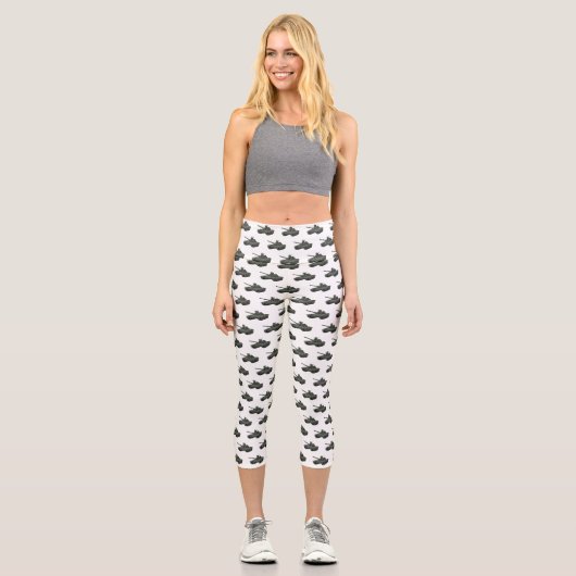 Leggings Capri Illustration de caricature de réservoir (Recto)