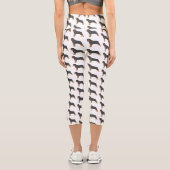 Leggings Capri Illustration de chien Rottweiler (Verso)