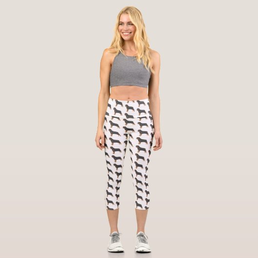 Leggings Capri Illustration de chien Rottweiler (Recto)