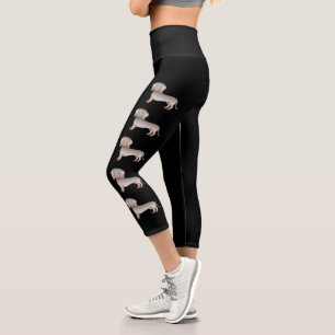 Leggings Capri Illustration de Dachshund aux cheveux courts Isabe