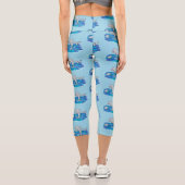 Leggings Capri Illustration de dauphins heureux adorables (Verso)
