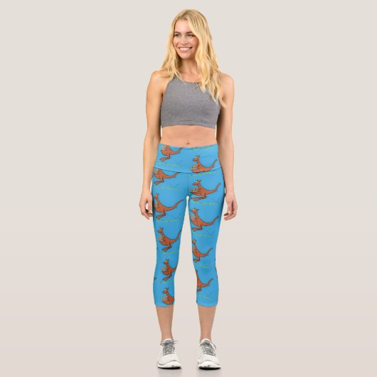Leggings Capri Illustration de dessin animé Cute kangaroo et koal (Recto)