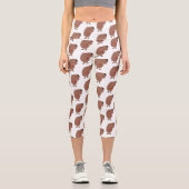Leggings Capri Illustration de dessin animé de capybara ukulele (Recto)