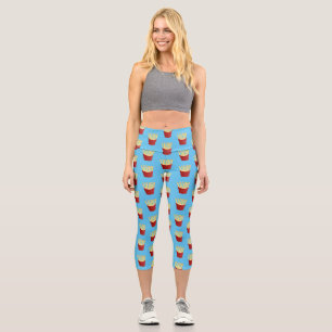 Leggings Capri Illustration de dessin animé de frites kawaii mign