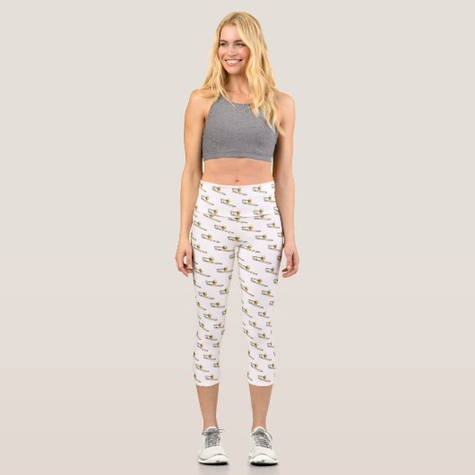 Leggings Capri Illustration de dessin animé de Trombone (Recto)
