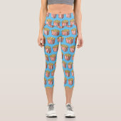 Leggings Capri Illustration de dessin animé Popcorn (Recto)