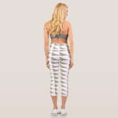 Leggings Capri Illustration de dessin de phoque éléphant (Verso)