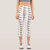 Leggings Capri Illustration de dessin de phoque éléphant (Recto)