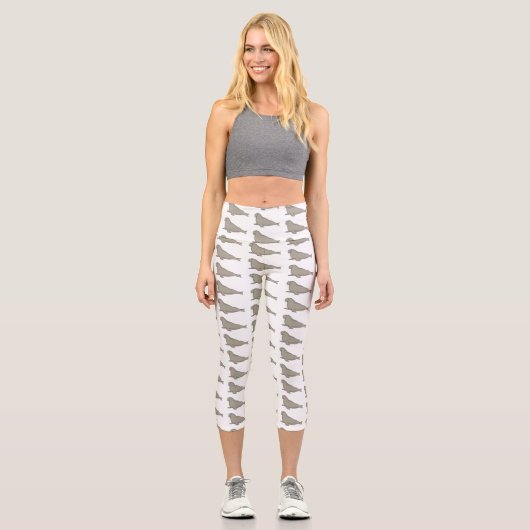 Leggings Capri Illustration de dessin de phoque éléphant (Recto)
