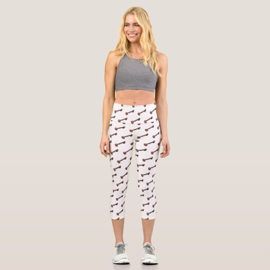 Leggings Capri Illustration de dessin de Sitar (Recto)