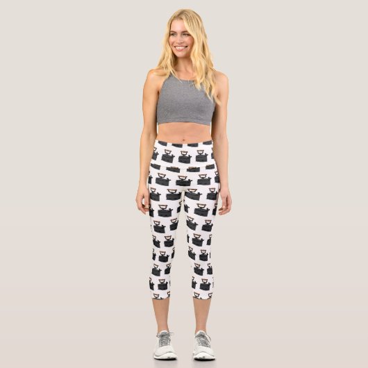 Leggings Capri Illustration de dessin en fer de Charbon (Recto)