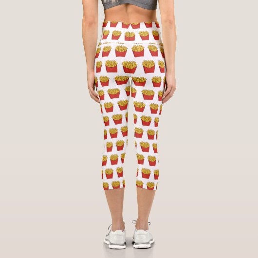 Leggings Capri Illustration de frites (Verso)