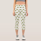 Leggings Capri Illustration de haricots verts (Recto)