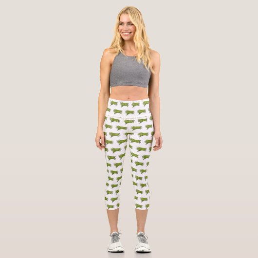 Leggings Capri Illustration de haricots verts (Recto)
