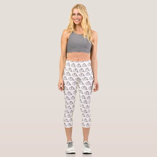Leggings Capri Illustration de la bande dessinée de vélo à grande (Recto)