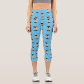 Leggings Capri Illustration de la caricature de mouton Valais Bla (Recto)