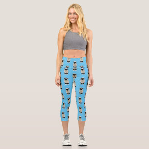Leggings Capri Illustration de la caricature de mouton Valais Bla