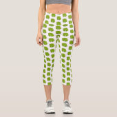 Leggings Capri Illustration de la feuille de limon (Recto)