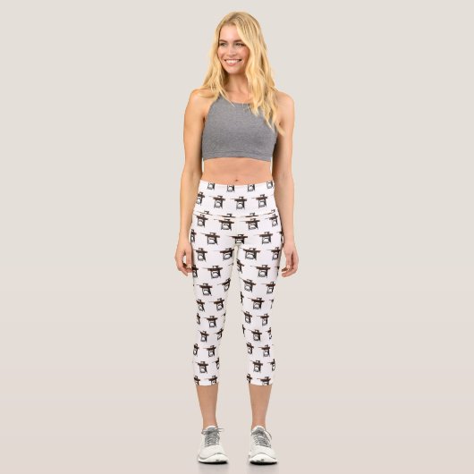 Leggings Capri Illustration de la machine à coudre (Recto)
