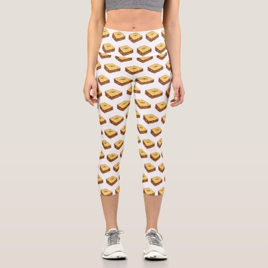 Leggings Capri Illustration de Lasagna (Recto)