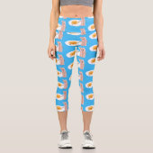 Leggings Capri Illustration de l'oeuf de Cute kawaii et du bacon (Recto)
