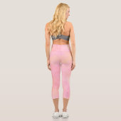 Leggings Capri Illustration de lotus élégant rose clair (Verso)