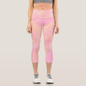 Leggings Capri Illustration de lotus élégant rose clair (Recto)