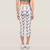 Leggings Capri Illustration de mignon léopard des neiges (Verso)