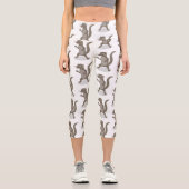 Leggings Capri Illustration de mignonne mangouste (Recto)