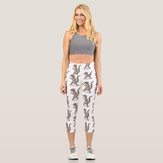 Leggings Capri Illustration de mignonne mangouste (Recto)