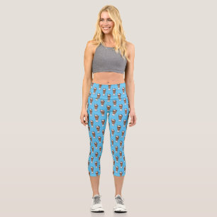 Leggings Capri Illustration de milk-shake au chocolat