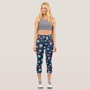 Leggings Capri illustration de motif spatial