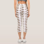 Leggings Capri Illustration de pangolin à queue longue (Verso)