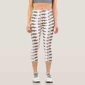 Leggings Capri Illustration de pangolin à queue longue (Recto)