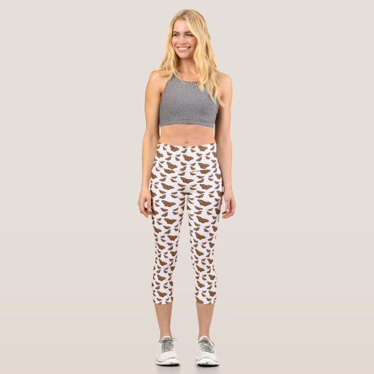 Leggings Capri Illustration de papillon monarque (Recto)