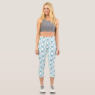 Leggings Capri illustration de papillons Morpho de dessin animé