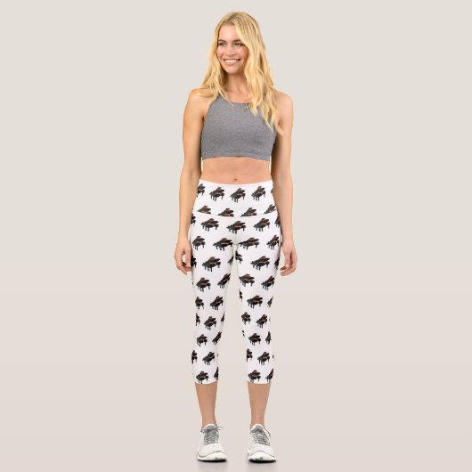 Leggings Capri Illustration de piano (Recto)