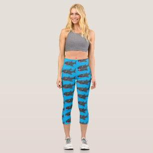 Leggings Capri Illustration de requin baleine mignon de dessin an
