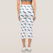 Leggings Capri Illustration de requin marteau (Verso)