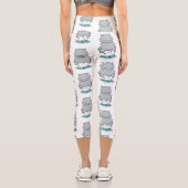 Leggings Capri Illustration de saut en hippo mignon (Verso)