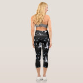 Leggings Capri Illustration de vol d'oiseaux hirondelles (Verso)