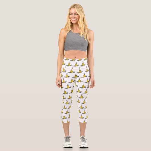 Leggings Capri Illustration d'huile d'olive (Recto)